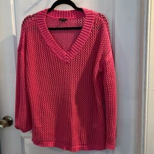 Talbot Pink V-Neck Knit Sweater